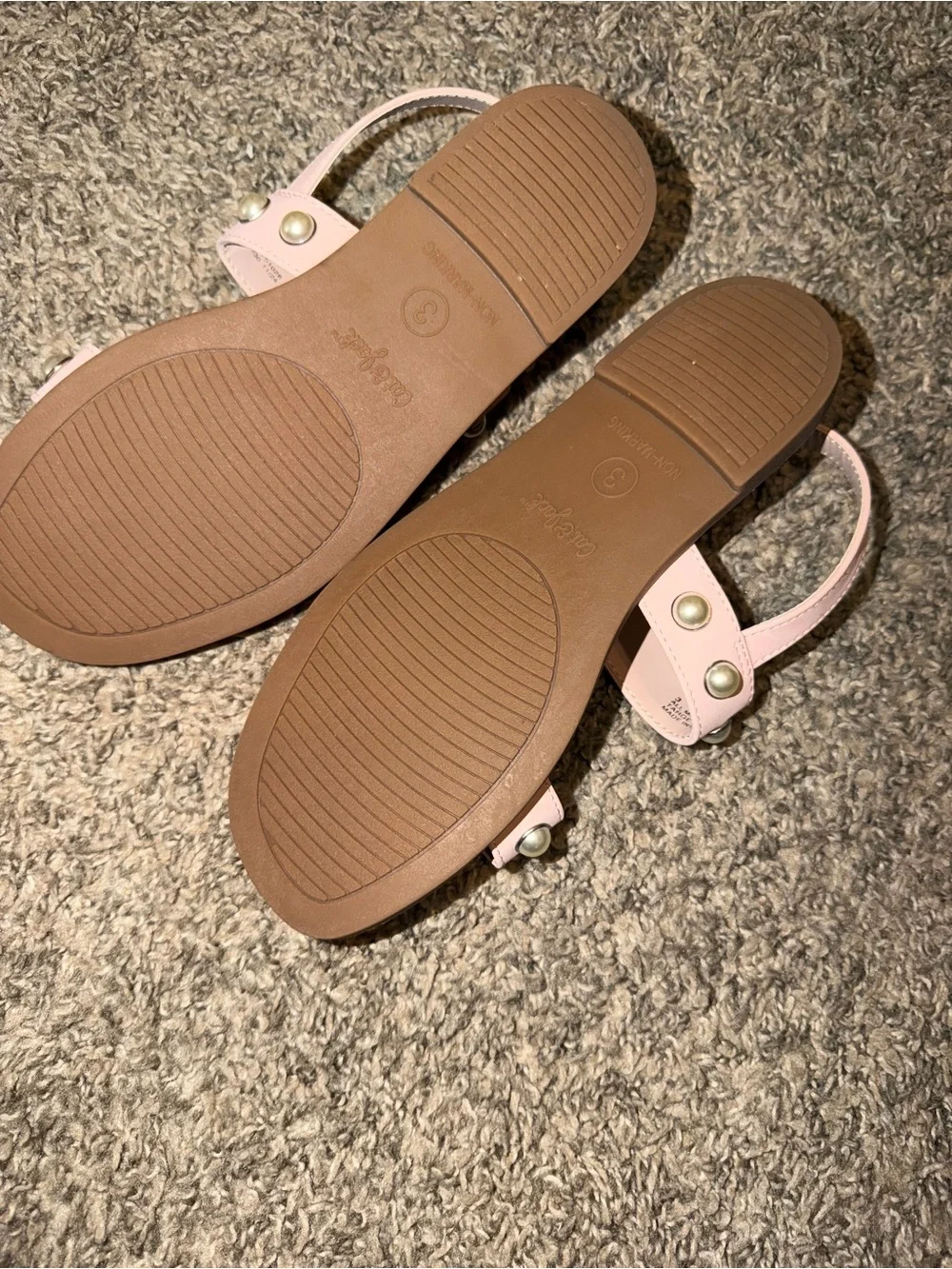 Cat & Jack Girls Pink Pearl-Stud Strappy Sandals